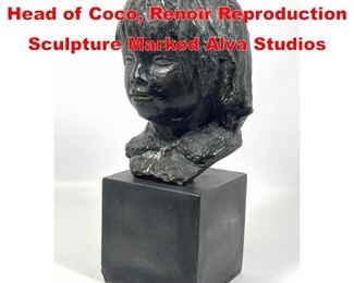 Lot 128 Composition sculpture Head of Coco, Renoir Reproduction Sculpture Marked Alva Studios 