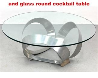 Lot 148 Knut Hesterberg Aluminum and glass round cocktail table