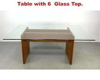 Lot 151 Danish Modern Teak Dining Table with 6 Glass Top. 