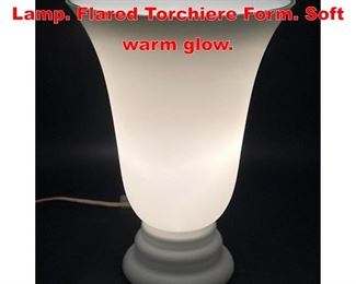 Lot 161 Art Glass Modernist Table Lamp. Flared Torchiere Form. Soft warm glow. 