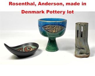 Lot 187 4pcs Art Pottery Including Rosenthal, Anderson, made in Denmark Pottery lot