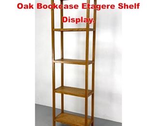 Lot 211 Mid Century Modern Solid Oak Bookcase Etagere Shelf Display. 