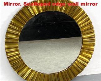 Lot 213 Decorator Brass wall Mirror. Scalloped edge wall mirror