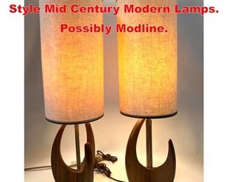 Lot 218 Pair of Adrian Pearsall Style Mid Century Modern Lamps. Possibly Modline. 