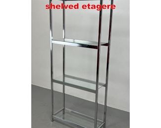 Lot 227 Chrome and glass shelved etagere