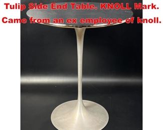 Lot 234 Stainless Small KNOLL Tulip Side End Table. KNOLL Mark. Came from an ex employee of knoll. 