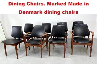 Lot 237 Set 8 Arne Hovmand Olsen Dining Chairs. Marked Made in Denmark dining chairs