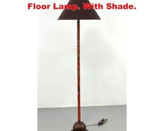 Lot 242 Colored Oil Spot Finish Floor Lamp. With Shade.