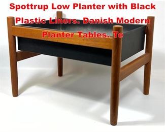 Lot 249 Kai Kristiansen for Spottrup Low Planter with Black Plastic Liners. Danish Modern Planter Tables. Te