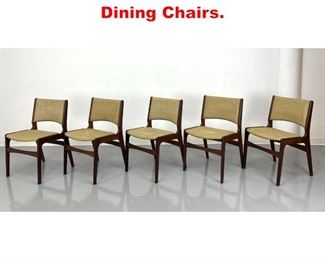 Lot 256 Set 5 Danish Modern Teak Dining Chairs. 