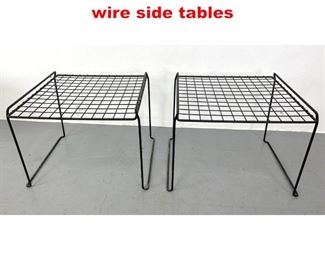 Lot 261 Pair of modernist mesh wire side tables