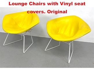 Lot 268 Pair Harry Bertoia for Knoll Lounge Chairs with Vinyl seat covers. Original