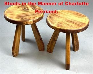 Lot 287 Pair of Contemporary Stools in the Manner of Charlotte Perriand.