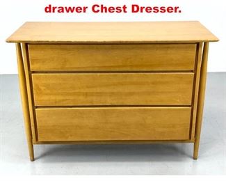 Lot 294 Mid Century Modern 3 drawer Chest Dresser. 