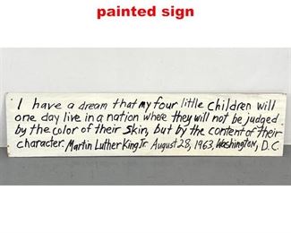 Lot 298 Folk Art Martin Luther King painted sign