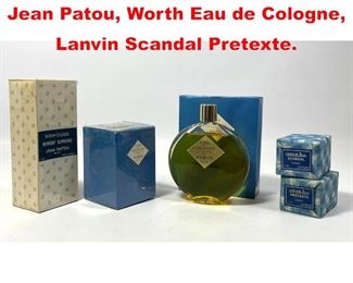 Lot 310 5pcs Vintage Perfumes. Jean Patou, Worth Eau de Cologne, Lanvin Scandal Pretexte. 