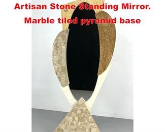 Lot 356 MARQUIS COLLECTION Artisan Stone Standing Mirror. Marble tiled pyramid base