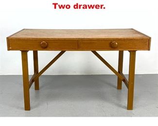 Lot 368 Danish Modern Teak Desk. Two drawer. 