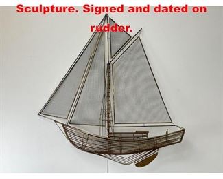 Lot 394 C. Jere 1982 Sail Boat Wall Sculpture. Signed and dated on rudder. 