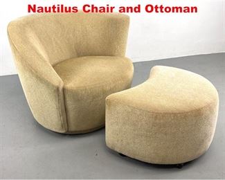 Lot 402 Vladimir Kagan Style Nautilus Chair and Ottoman