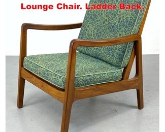 Lot 405 Danish Modern Open Arm Lounge Chair. Ladder Back. 