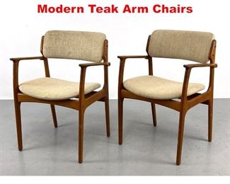 Lot 406 Pair of Erik Buch Danish Modern Teak Arm Chairs