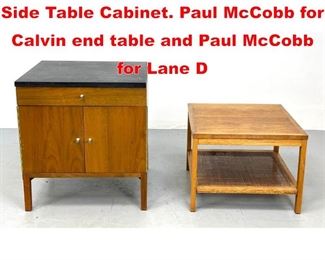 Lot 411 2pcs American Modern Side Table Cabinet. Paul McCobb for Calvin end table and Paul McCobb for Lane D