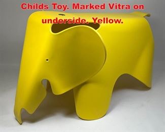 Lot 441 Vitra Eames Elephant Stool Childs Toy. Marked Vitra on underside. Yellow.