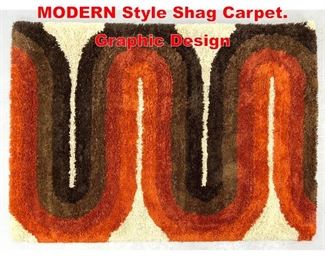 Lot 463 7 x 5 2.5 MID CENTURY MODERN Style Shag Carpet. Graphic Design