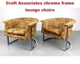 Lot 481 Pair Adrian Pearsall for Craft Associates chrome frame lounge chairs