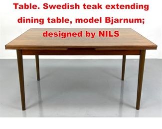Lot 511 NILS JONSSON Teak Dining Table. Swedish teak extending dining table, model Bjarnum designed by NILS