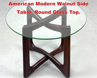 Lot 520 ADRIAN PEARSALL American Modern Walnut Side Table. Round Glass Top. 