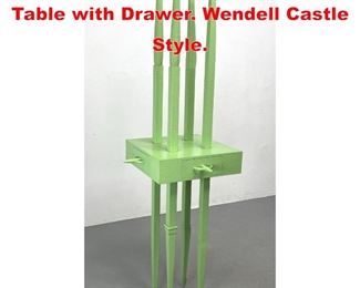Lot 527 Memphis Style Tall Stand Table with Drawer. Wendell Castle Style. 