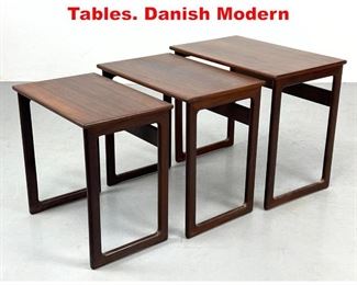Lot 536 3pc Set Rosewood Nesting Tables. Danish Modern