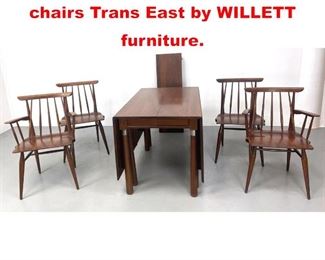 Lot 563 Cherry dining table and 4 chairs Trans East by WILLETT furniture. 