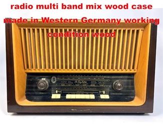 Lot 581 Mid century Telefunken radio multi band mix wood case made in Western Germany working condition wood