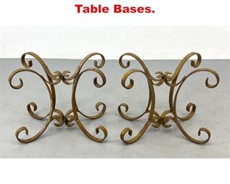 Lot 610 Pr Gold Painted Iron Table Bases. 