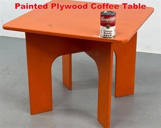 Lot 613 Henry Glass Style Orange Painted Plywood Coffee Table