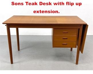 Lot 618 Arne Vodder for H. Sigh and Sons Teak Desk with flip up extension. 