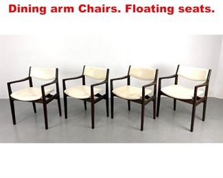 Lot 620 Set 4 American Modern Dining arm Chairs. Floating seats.