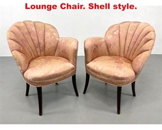 Lot 628 Pair Art Deco Style Fireside Lounge Chair. Shell style.