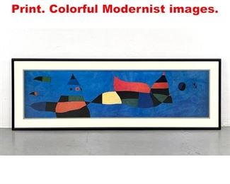 Lot 634 After Joan Miro Abstract Print. Colorful Modernist images.