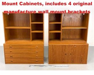 Lot 639 4pcs Hansen Guldborg Wall Mount Cabinets, includes 4 original manufacture wall mount brackets