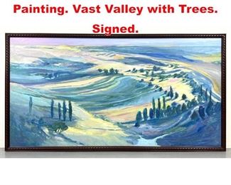 Lot 638 CONAWAY Landscape Painting. Vast Valley with Trees. Signed.