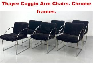 Lot 644 Set 6 Milo Baughman Thayer Coggin Arm Chairs. Chrome frames. 