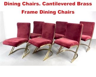 Lot 647 1970s Pierre Cardin Style Dining Chairs. Cantilevered Brass Frame Dining Chairs