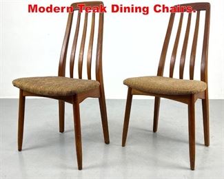 Lot 649 Pair Eva style Danish Modern Teak Dining Chairs. 