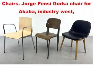 Lot 655 3pcs Modernist Style Chairs. Jorge Pensi Gorka chair for Akaba, industry west, 