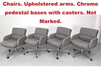 Lot 659 Set 4 JANSKO Office Desk Chairs. Upholstered arms. Chrome pedestal bases with casters. Not Marked. 