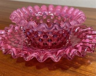 Pink Fluted Glass